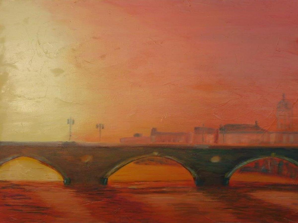 JACAMA N°193 brume matinale Huile sur toile 80x80 mars 2020
